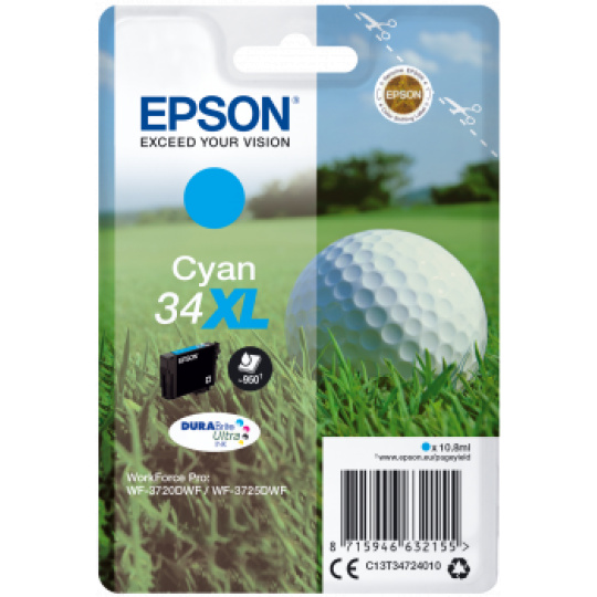 Epson atrament WF-3720 cyan XL 10.8ml - 950str.