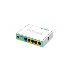 MIKROTIK RouterBOARD hEX PoE lite + L4 (650MHz, 64 MB RAM, 5xLAN switch, USB, plastic case, zdroj)