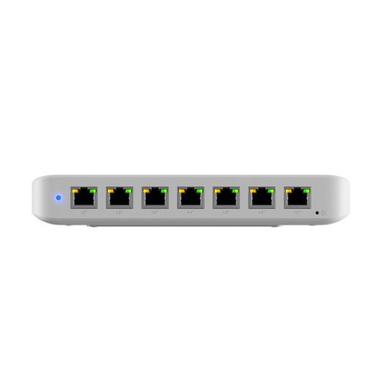 Ubiquiti A compact, Layer 2, 8-port GbE PoE switch with versatile mounting options
