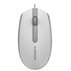 Canyon M-10, prémiová optická myš, USB, 1.000 dpi, 3 tlač, šedo-biela