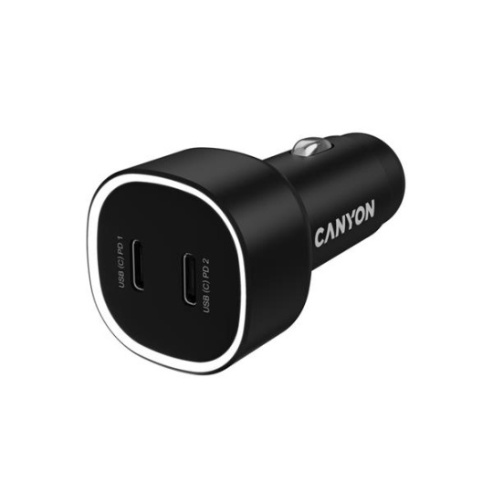 Canyon OnDrive 60, univerzálna autonabíjačka, 2x USB-A, rýchle nabíjanie, výkon 60 W
