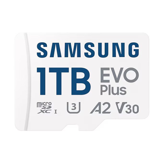 1 TB . microSDXC karta Samsung EVO Plus + adapter ( trieda U3, V30, A2 )