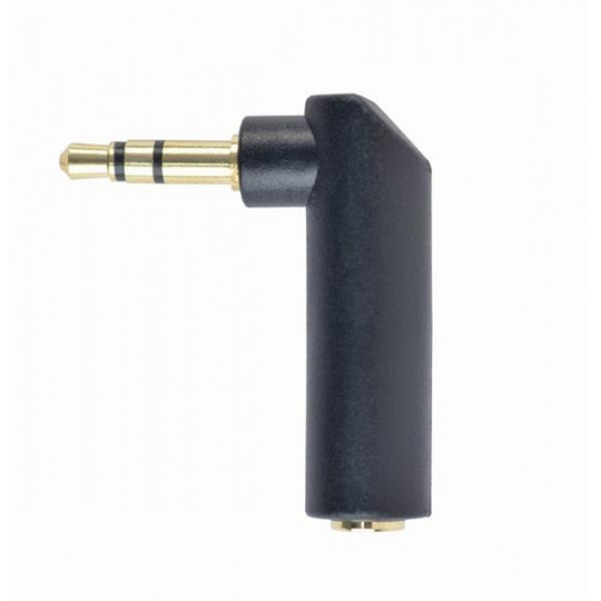 Gembird adaptér 1 x 3.5 mm 4-pin miniJack (M) na audio 90°zalomený 