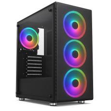 1stCOOL RAINBOW 4, skrinka ATX, 4x RGB ventilátor, USB3, čierna 1stCOOL RAINBOW 4, skrinka ATX, 4x RGB ventilátor, USB3, čierna