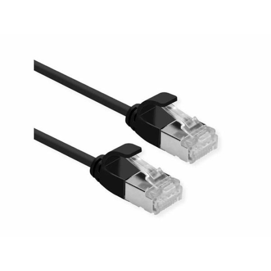 Roline U/FTP patch kábel 0,3m cat6a slim, super flex, čierny 