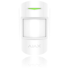 Ajax MotionProtect Plus White - Bezdrátový duální PIR + MW detektor pohybu v bílém provedení; PIR senzor + MW senzor (2.4 GHz); de