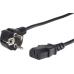 Kábel sieťový 230V, vidlica (CEE7/7) lomená - C13, 2m, 0.75mm2, 10A, čierny