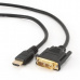 Gembird kábel HDMI (M) na DVI (M), pozlátené konektory, 3m, čierny, bulk balenie