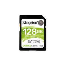 128 GB .SDXC karta Kingston Canvas Select Plus SD Class 10 UHS-I (r100MB/s, w85MB/s)