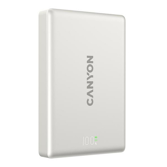 Canyon OnPower 511, Powerbank, 10.000 mAh, MagSafe, 20W USB-C, 15W Bezdrôtové nabíjanie, displej, šedá Canyon OnPower 511, Powerbank, 10.000 mAh, MagSafe, 20W USB-C, 15W Bezdrôtové nabíjanie, displej, šedá