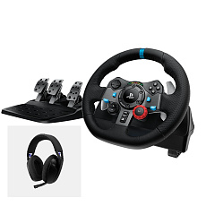 Logitech® G29 Driving Force Racing Wheel for PlayStation®5 and PlayStation®4 BLACK + G321 Combo Logitech® G29 Driving Force Racing Wheel for PlayStation®5 and PlayStation®4 BLACK + G321 Combo