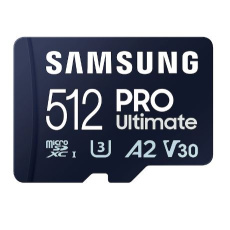 512 GB . microSDXC karta Samsung PRO Ultimate + SD adapter (U3, V30, A2), (r200MB/s, w130MB/s)