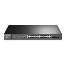 TP-LINK "JetStream™ 24-Port Gigabit L2+ Managed Switch with 4 10GE SFP+ SlotsPORT: 24× Gigabit RJ45 Ports, 4× 10G SFP+