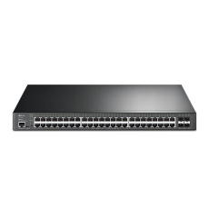 TP-LINK "JetStream 48-Port Gigabit and 4-port 10GE SFP+ L2+ Managed Switch with 48-Port PoE+PORT: 48× Gigabit PoE+ Port