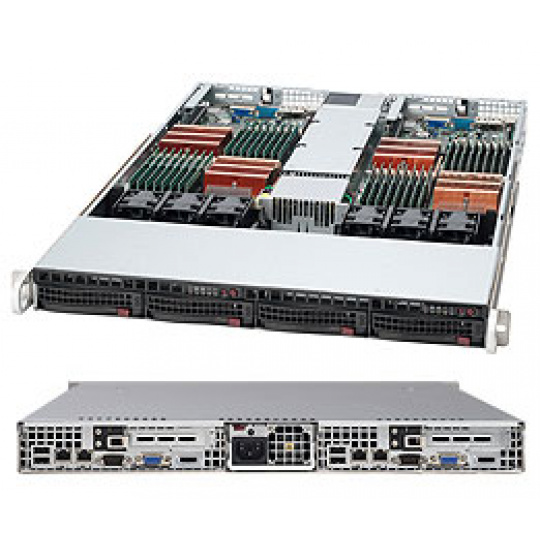 SupermicroTwin® CSE-808T-1200B 1U chassis