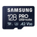 128 GB . microSDXC karta Samsung PRO Ultimate + SD adapter (U3, V30, A2), (r200MB/s, w130MB/s)