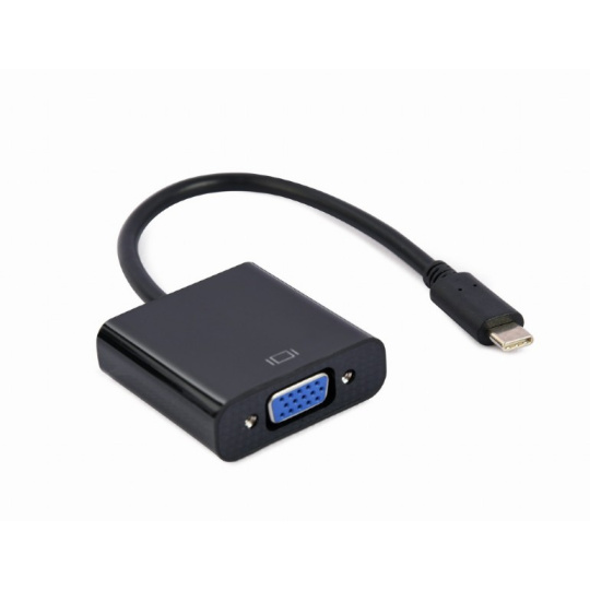 Gembird adaptér USB-C (M) na VGA (F), 0.15m kábel, čierny