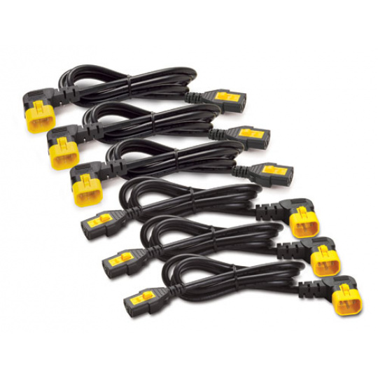 APC Power Cord Kit (6 ea), Locking, C13 to C14 (90 Degree), 1.8m