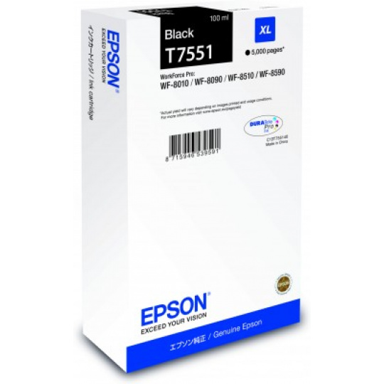 Epson atrament WF8000 series black XL - 100ml