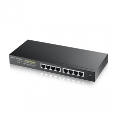 Zyxel GS1900-8HP v3, 8-port GbE L2 PoE Smart Switch, 802.3at, desktop, fanless, 70 Watt