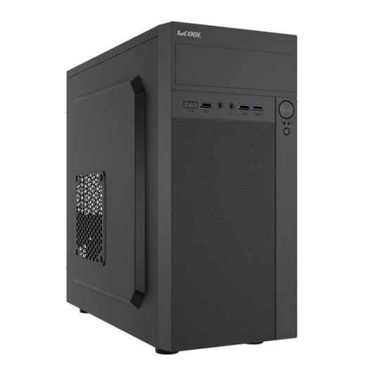 1stCOOL STEP  PREMIUM, skrinka mATX, USB-C, USB3.0, 2xUSB, 2x ventilátor, čierna
