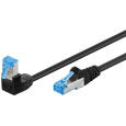 Patchkábel LSOH S/FTP 2m cat.6a, čierny, Cu, zahnutý (1x90°)