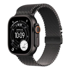 Apple Watch Ultra 3 GPS + Cellular 49mm Black Titanium Case with Black Titanium Milanese Loop - Small