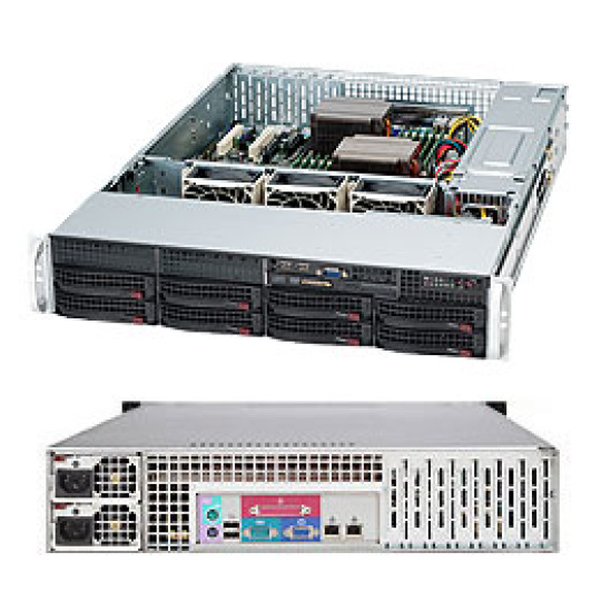 Supermicro® CSE-825TQC-R802LPB chassis 8x 3,5" HS SAS3/SATA, 2x800W (80PLUS Titaninum)