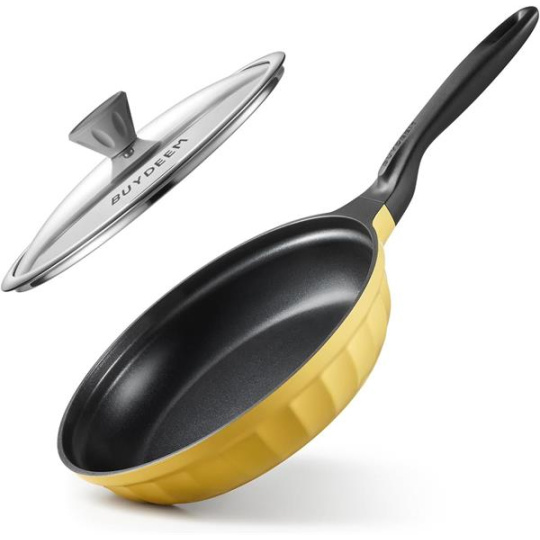 BUYDEEM Hliníková nepriľnavá panvica 25 cm, model CP151, farba jemná žltá
