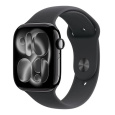 Apple Watch Series 11 GPS 46mm Jet Black Aluminium Case with Black Sport Band - M/L