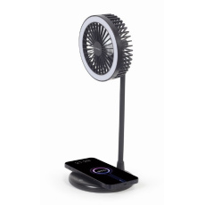 Desktop fan with lamp and wireless charger
