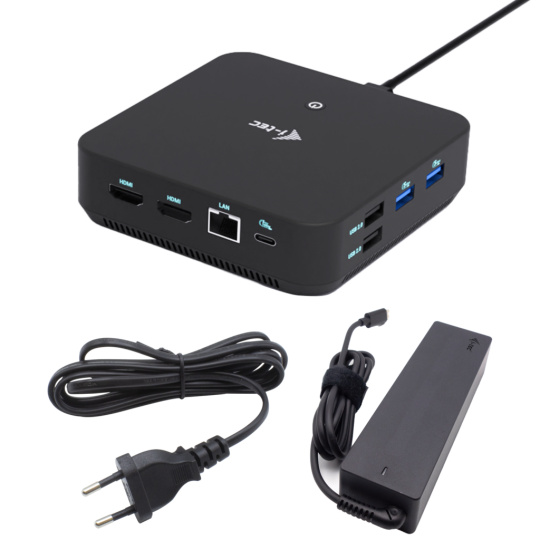 i-tec USB-C DP Dual HDMI Docking Station, Power Delivery 100W + Universal Charger 100W