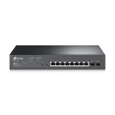 TP-LINK "JetStream™ 10-Port Gigabit Smart Switch with 8-Port PoE+ PORT: 8× Gigabit PoE+ Ports, 2× Gigabit SFP SlotsSPE