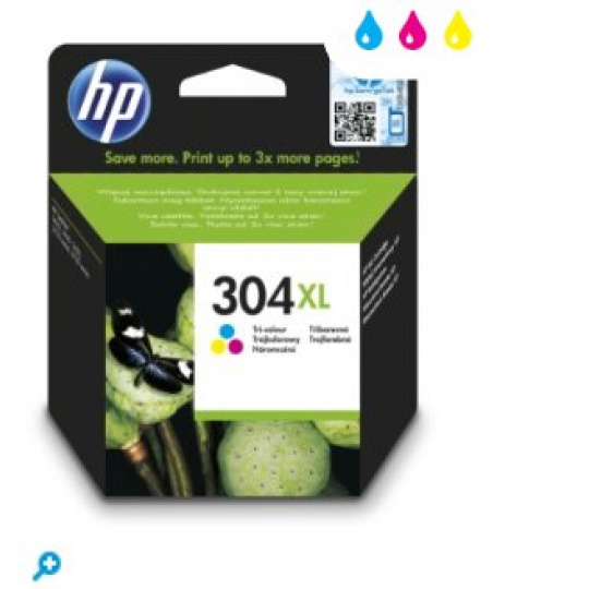 HP originál ink N9K07AE, HP 304XL, Tri-color, 300str., 7ml