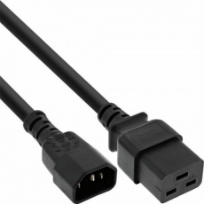 Kábel sieťový 230V C14 - C19, 2m, 1.50mm2, 10A, čierny