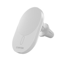 Canyon On Grip 105, bezdrôtová autonabíjačka, magnetické uchytenie mobilu, 15W, 1x USB-C 20W. biela Canyon On Grip 105, bezdrôtová autonabíjačka, magnetické uchytenie mobilu, 15W, 1x USB-C 20W. biela
