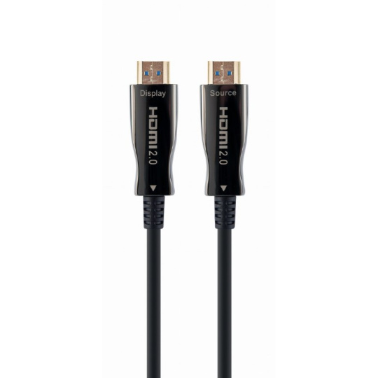 Gembird kábel HDMI High speed (M - M), aktívny, optický (AOC), s Ethernetom, séria Premium, pozlátené konektory, 50 m
