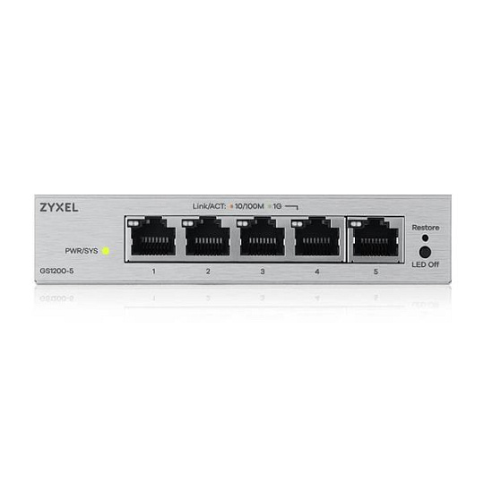 Zyxel GS1200-5 v3, 5 Port Gigabit webmanaged Desktop Switch Zyxel GS1200-5 v3, 5 Port Gigabit webmanaged Desktop Switch