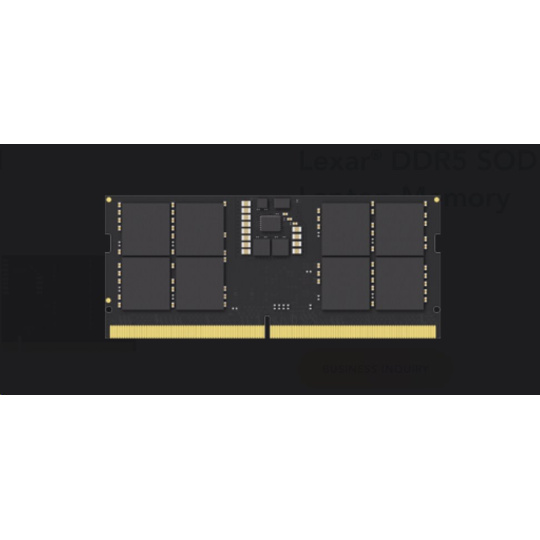 DDR5 ........... 32GB 5600MHz 262pin SODIMM Lexar® čierna, chladenie DDR5 ........... 32GB 5600MHz 262pin SODIMM Lexar® čierna, chladenie