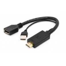 Gembird adaptér DisplayPort (M) na HDMI (F), 4K aktívny, kábel 0.1m, čierny Gembird adaptér DisplayPort (M) na HDMI (F), 4K aktívny, kábel 0.1m, čierny