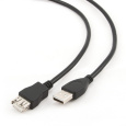 Gembird kábel USB 2.0 (AM - AF), predlžovací, 3 m, čierny