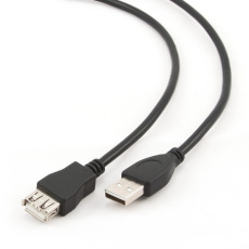 Gembird kábel USB 2.0 (AM - AF), predlžovací, 3 m, čierny