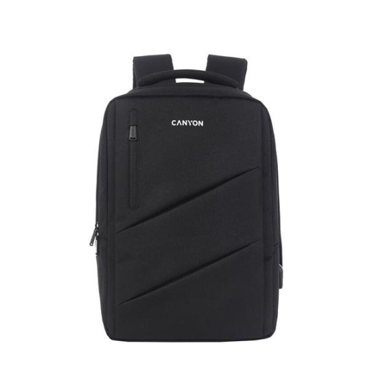 Canyon BPE-5, batoh pre 15,6´´ notebook, 22l, vodeodolný, 7 vreciek, USB-A nabíjací port, čierny