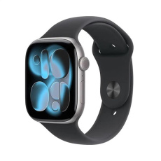 Apple Watch Series 11 GPS + Cellular 42mm Space Grey Aluminium Case with Black Sport Band - M/L