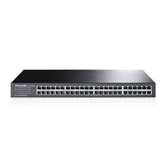 TP-LINK TL-SF1048 48-Port 10/100M Switch, 48 10/100M RJ45 Ports, 1U 19-inch Rack-mountable Steel Case