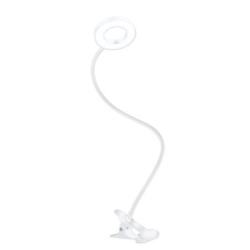Solight LED stmievateľná stolná lampička s klipom biela, 300lm, nastaviteľná teplota svetla, USB