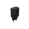 Canyon OnCharge 250, univerzálna nabíjačka do steny, 1x USB-C + 1x USB-A, PD 25W, čierna