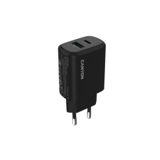 Canyon OnCharge 250, univerzálna nabíjačka do steny, 1x USB-C + 1x USB-A, PD 25W, čierna Canyon OnCharge 250, univerzálna nabíjačka do steny, 1x USB-C + 1x USB-A, PD 25W, čierna