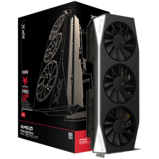 XFX Mercury AMD Radeon RX 9070XT Gaming Edition with 16GB GDDR6 HDMI 3xDP, AMD RDNA 4