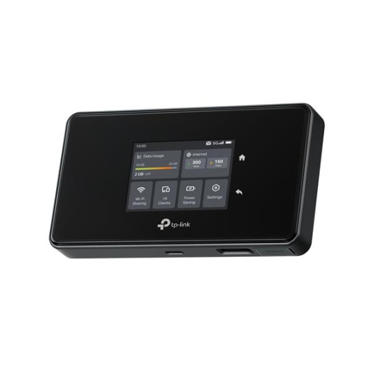 TP-LINK"5G Mobile Wi-FiBuild-In 5G ModemSPEED: 2880 Mbps at 6 GHz or 2880 Mbps at 5 GHz 688 Mbps at 2.4 GHz, 5G 3.4Gbp
